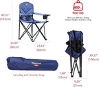 SUNNYFEEL XXL Oversized Camping Chair Heavy Duty 500 LBS for Big Tall People Above 6'4 Padded Portable Folding Sports Lawn Chairs with Armrest Cup Holder & Pocket for Outdoor/Travel/Picnic/Camp