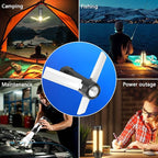 Solar Camping Light, USB Rechargeable LED Camping Lantern with 7 Light Modes, Hook, Magnetic Base, Foldable Emergency Flashlight for Tent Hiking Hurricane Home Power Outages (3600mAh, Black)