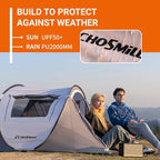 EchoSmile Instant Pop Up Camping Tent, 2/4/6 Person, Easy Setup Tent, Water Resistant Dome, Portable with Carry Bag