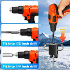 Ice Anchor Tool Kit, Ice Anchor Drill Adapter with Ice Fishing Shelter Stake Screws with Storage Bag, Universal Anchors Accessories for Outdoor Camping Tent or Ice Fishing Shanty Shelter Tent