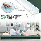 Kingfun 3 Inch CertiPUR-US Memory Foam Camping Mattress, Waterproof Roll up Sleeping Pad, Thick Floor Sleeping Mats for Tent with Removable Travel Bag