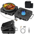 2 Burner Propane Camping Stove, 20000 BTU Foldable Portable Camp Stove with Piezo Ignition & Adjustable Burners, Outdoor Gas Cooker with Carry Bag for Camping, RV, Tailgating & Emergency Use