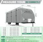 Umbrauto RV Cover Fits 35-38ft Travel Trailer: Lightweight, Waterproof Camper Cover for Toy Hauler, Winter Campsite, with Gutter Covers, Tongne Jack Covers, Windproof Straps