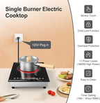 Single Burner Electric Cooktop, 110V1800W Electric Stove, LED Display with Touch Control, 11 Power Levels, Child Safety Lock and Timer, Overheat Protection.