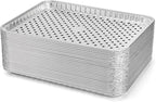 24-Pack Disposable Aluminum Foil BBQ Grill Topper Pan – Prevents Food from Falling into the Grill or Sticking to the Grate – No Clean Up Required – Perfect for Camping and Outdoor Use - 15” x10” x1.5”