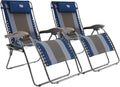 Timber Ridge Oversized Zero Gravity Chair, Padded Reclining Lounge Chair with Adjustable Headrest & Cup Holder, Heavy Duty Support 350 lbs, Foldable for Camping, Lawn, Outdoor & Indoor