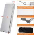 2 Pack Camping Stove Windscreen 16 Plates Folding Outdoor Stove Windscreen Aluminum Camp Stove Windscreen with Carrying Bag, Camping Stove Windshield for Camping Picnic, Backpacking, Cooking