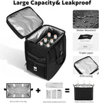 Bartender Bag, Leakproof Travel Bartender Kit Backpack for Carrying Bar Kit, Portable Bar Bag for Cocktail Shaker and 6 Wine Bottle, Professional Mixology Gift for Travel Home Party (Backpack Only)