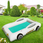 KINMAC Inflatable Toddler Travel Bed- Portable Travel Toddler Air Bed for Kids Camping Air Mattress Racecar Toddler Bed with Sides Blow Up Mattress Sleeping Pad for Camping Car Travel Sleeping(Green)