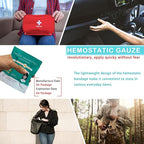 Quick Clot Gauze, First Aid Advanced Stop The Bleed Kit Combat Flexible Hemostatic Gauze-Bleed Stop Faster Wound Packing Medical,Survival Kit Supplies (3" x 12.5) (3)