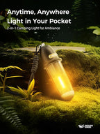 Smiling Shark Camping Ambient Lighting, XPE LED Small Tent Light with Lanyard Rechargable IPX4 Waterproof White & Warm Light Mode Wearable Portable Camping Lantern for Outdoor Hiking Emergency Picnic