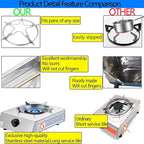 Propane Stove Single Burner Propane Stove 1 Burner 12,000 BTU Auto Ignition Gas Stove with CSA Hose for Outdoor Cooking,Emergency