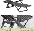 Folding Camping Cot with massage armrests, Outdoor Lounge Chair, Five-position backrest adjustment,10-position adjustable front legs, Sleeping Cots Bed, Heavy Duty Guest Bed for Home, Office Nap and O