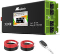 3000W Pure Sine Wave Power Inverter - Car Power Inverter 12v to 110v,Converter with 4 AC Outlets,6000W Peak,LCD Display,Remote Control,Power Inverters for Vehicles,Converter for RV,Truck,Solar,Outdoor