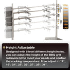 46" Outdoor Electric Rotisserie Grill Kit | 125LBS Pig Spit Rotisserie Grill | 45W Rotatable Motor BBQ Rotisserie Kit | Height Adjustable Spit Roaster Stand for Roasting Pig Lamb