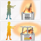Upgraded Heat Deflector for Solo Stove Ranger 15’’, 304 Stainless Steel Heat Diffuser with Detachable Legs & Fix Hoop, Capture and Redirect Warmth, Camping Accessory