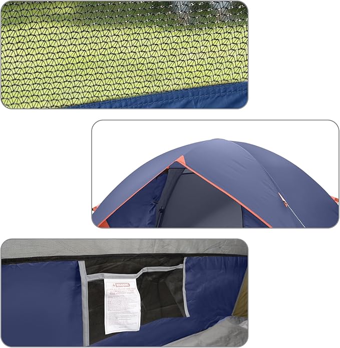 unp 6 Person 4 Season Dome Tent, Easy to Set Up for Camping & Hiking, Lightweight & Portable, Green