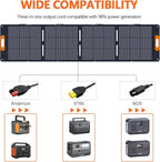 ALLWEI 200W Portable Solar Panel for 1200W 2400W Power Station Solar Generator, Folded 3-in-1 Outputs 18V Solar Charger with Adjustable Kickstand for RV Camping Home