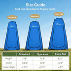 Wolfwise Pop Up Shower Tent, Portable Instant Changing Tent with Ventilation Window & Carry Bag, Privacy Bathroom Toilet Tent for Beach, Camping & Outdoor, Width 47.2 ", Height 74.8 ", Blue