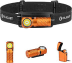 OLIGHT Perun 3 Mini Premium Headlamp 1250 Lumens Flashlight with Type-C Charging Box, Rechargeable Headlight with Red Light Option,Perfect for Working, Hiking, Camping and Climbing (Orange)