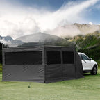 KAMPKEEPER 5pcs Sidewalls for 10X10 Commercial Instant Canopy Tent, Converts Canopies into Tent for Camping with Removable SUV Tailgate (Canopy Pole/Shelter NOT Included) (Black)
