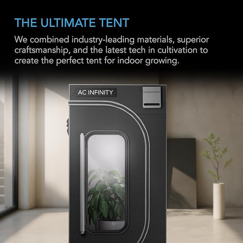 AC Infinity CLOUDLAB 811, Advance Grow Tent 10x10, Thickest 1" Poles, 2000D Mylar Canvas, Lab-Tested Highest Reflectivity, Largest Zipper Window, Controller Plate, 120" x 120" x 80" Indoor Growing