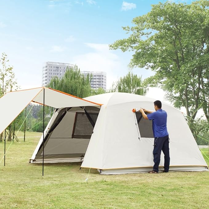 GeRRiT 3.6x3.6m Large Tent,Waterproof Windproof Family Tent,Portable Camping Tent 6/10 Person Tent for Picnic Hiking & Traveling,Outdoor Dome Tent