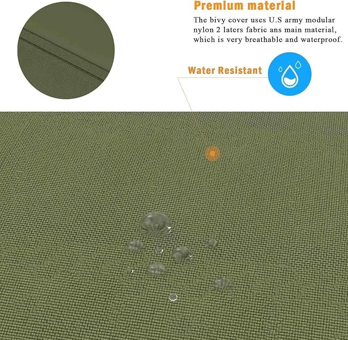 Akmax.cn Bivy Cover Sack for Military Army Modular Sleeping System, Waterproof Outer Shell for Sleeping Bag, Minimalist Stealth Shelter