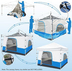 REDCAMP Canopy Camping Tent for Pop Up Canopy Tent, Inner Tent Converts Straight Leg 10'x10' or 10'x20' Canopy into Camping Tent, Fits 4-6 Person(Frame/Shelter NOT Included)