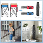 Goplus 2 PCS Folding Camping Tables, Portable Picnic Tables with Large Capacity Storage Sink, Side Pockets, Anti-Skid Feet, Lightweight Tables for Hiking, Fishing, BBQ, Beach (Blue+Red)