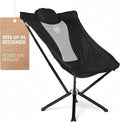 CLIQ EpiQ 1.0 Outdoor Lounge Chair - Folding Camping Chairs Set Up in Seconds - Lightweight Recliner Chair - Military Grade Frame Supports 400 Lbs Outdoor Adventures, Black