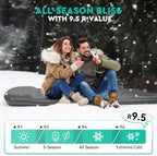 Hikenture Self Inflating Sleeping Pad for Camping, 3'' Ultra Thick Camping Pad with Pillow, 9.5 R-Value Insulated Camping Mattress, 4-Season Inflatable Foam Camping Mat for Car, Tent, Cot