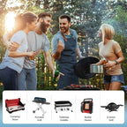 Propane Hose Adapter, 5 FT Braided Hose for Coleman Stoves, Charbroil Portable Grill, Blackstone 17" 22" Tabletop Griddles, Weber Q Grills, Buddy Heater - Converts 1 lb to 20 lb Tanks
