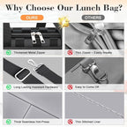 Coobiiya Large Expandable Insulated Lunch Bag Cooler Bag，12-23L Lunch Box for Men Double Deck Leakproof，Heavy Duty LunchBag Cooler Bags for Camping, Travel, Kayaking & Beach