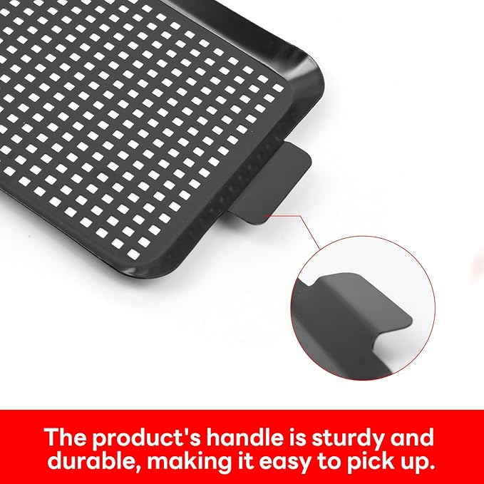 Grill Tray Set Of 2 Outdoor Grill Pans Tray Grill Pans with Hole Nonstick Barbecue Grilling Baskets for Outdoor Camping Vegetable Meat (2 grill pan)