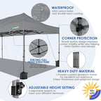 COBIZI 10x30 Pop up Canopy, Heavy Duty Outdoor Party Tents for Parties, Easy up UPF 50+ Waterproof Commercial Canopy with Wheeled Bag can fold, Gray(Windproof Upgraded)