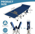 2 Pack Camping Cot with Mattress Comfortable Cot Bed Folding Cot Heavy Duty Cots for Sleeping with Carry Bag for Adults Kids Guest Bed for Home Office Outdoor Indoor