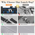 Coobiiya Large Expandable Insulated Lunch Bag Cooler Bag，12-23L Lunch Box for Men Double Deck Leakproof，Heavy Duty LunchBag Cooler Bags for Camping, Travel, Kayaking & Beach