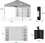 Best Choice Products 10x10ft Pop Up Canopy Tent with Sidewall, 1 Person 1 Minute Set Up, Carry Case, 4 Weight Bags - Silver