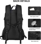 Goloni 45L Hiking Backpack Lightweight Foldable, Waterproof Camping Backpack with Rain Cover & Hiking Pole Mat Carrying System, Ergonomic Water Resistant Daypack for Trekking Travel Men Women,Black