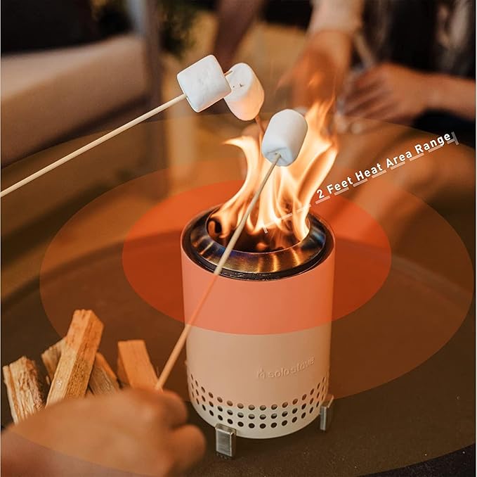 Solo Stove Mesa, 5.1 Inch Tabletop Fire Pit with Stand - Smokeless, Stainless Steel Fire Pit for Camping, Outdoor & Patio- Wood Burning or Pellet Fueled Portable Bonfire, 1.4lbs, Gunmetal