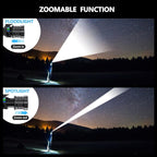 Super Bright Headlamp Rechargeable 99000 High Lumens LED Head Lamp Battery Powered,12 Modes Waterproof Comfortable Headlight Zoomable Digital Display Headlamps for Hardhat Camping Hiking Fishing