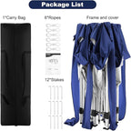 COBIZI 10x20 Pop Up Canopy Tent Party Tents for Parties Weddings Backyard Waterproof Outdoor Commercial Instant Canopy Event Tent with Stakes, Ropes,Sandbags, Deep Blue