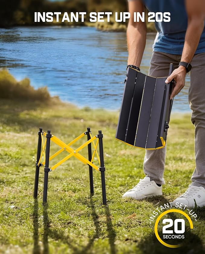 FanttikOutdoor Zeta V11 Pro Camping Table, Portable & Lightweight Folding Roll Up Table with Carry Bag, Ideal for Camping, BBQ, Picnic, Party, Outdoor Dining, Small