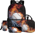 4 in 1 Print Backpack with Lunch Box and Water Bottle Kids School Backpack Boys Basketball Lightweight Teen Bookbag for Boys Ages 8-12 Kindergarten Elementary Middle Camping Travel