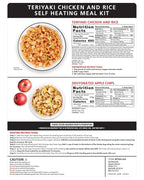 Heaven's Harvest Self-Heating Emergency Meal Kit (10 Year Shelf Life) — Tastier than MRE Meals & Ready-To-Eat in Minutes! Just add water to activate the “cooking” process. (Teriyaki Chicken) (6-Pack)