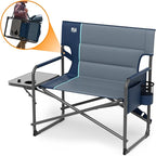 Timber Ridge XXL Extra Wide Foldable Directors Chair with Side Table, 500 lbs Heavy Duty Camping Chairs for Adults, Oversized Folding Lawn Chair for Lawn Beach Sports Outdoor, Blue