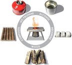 nCamp - Multi-Fuel Portable Camping Stove, Portable Gas Stove, Portable Wood Stove, Single Burner Propane Stove, Lightweight w/Collapsible Combustion Chamber (Stove Only). Mini-Stove, Compact Stove