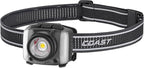 Coast FL97R Voice-Controlled 1200 Lumen Rechargeable LED Headlamp with Pure Beam® Spot & Flood, ARC Lighting, Red & Green Color Modes, Glide Focus™ Radial Arm Dial and USB-C Charge Port, Grey