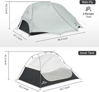 Naturehike Star River UL 2 Person Backpacking Tent, Double Layer Waterproof Two Person Tents, Lightweight Backpacking Cycling 2 Person Tent